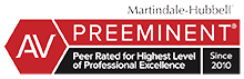 Martindale-Hubbell | AV Preeminent | Peer Rated for Highest Level of Professional Excellence | Since 2020